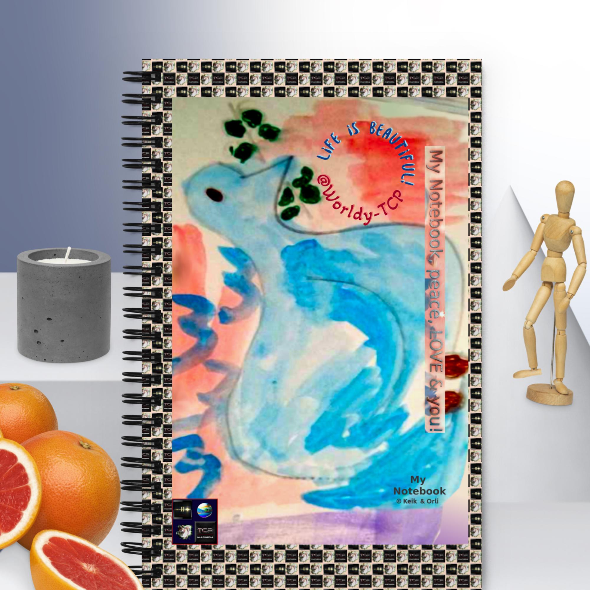 "Peace, Love and You" Notebook from Keik's collection, Spiral notebook